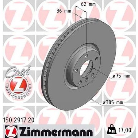 ZIMMERMANN BRAKE DISC - STANDARD/COATED 150.2917.20